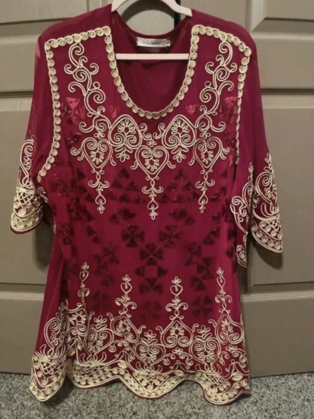 Tunic for special events, wedding, top Simply Couture Boho Mesh Tunic Blouse